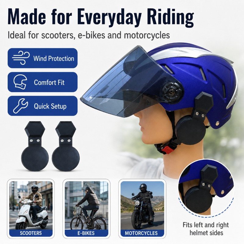 Bicycle Helmet - Clip-On-Helm-Ohrenschützer zum Schutz vor Wind –