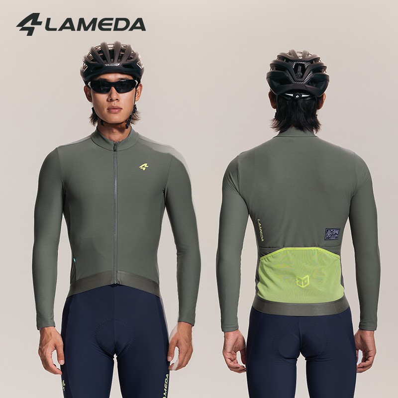 Cycling Gear Cold Weather - LAMEDA Winter-Fleece-Herren-Rennrad-Langarmtrikot, Thermo-Fleece, MTB-Fahrradjacke für kaltes